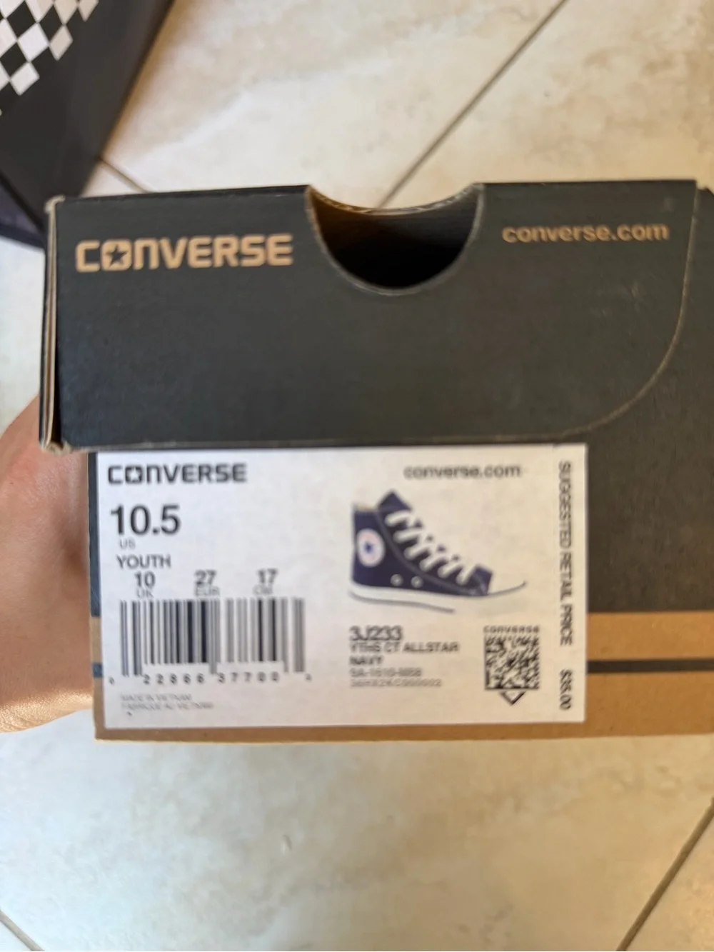 Converse Kids Chuck Taylor High Top Sneakers - Navy and White